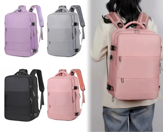 Mochila de Viaje para Mujer | Impermeable, Antirrobo y con Puerto USB